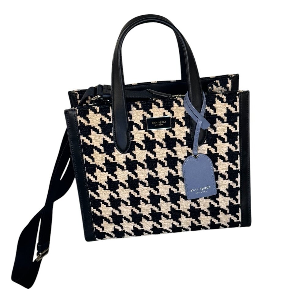 KATE SPADE Manhattan Houndstooth Chenille Small Tote